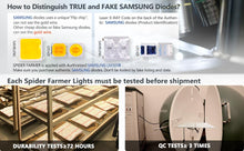 Load image into Gallery viewer, Spider Farmer SF 1000, SE series, Meanwell driver, dimmer, samsung LED, flexiebel, grow light, gloeilicht, kweeklamp, ce certificaat, Osram, ppe 2.75 mol, samsung horticulture LED, high PPFD, wit licht, full spectrum, 300watt, daisy chain, energy saving, SE5000, yoyo, kwaliteit, hydroponic, grow tent, greenhouse, Samsung LED
